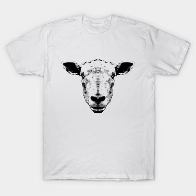 Sheep Head Portrait T-Shirt by R LANG GRAPHICS
